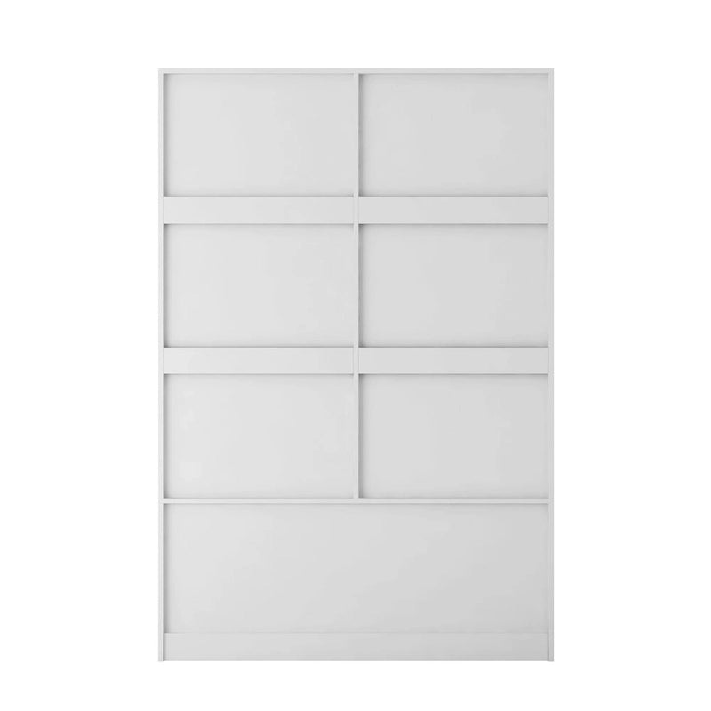 Armario ropero blanco estriado con puerta corrediza estilo granero y cajones de almacenamiento