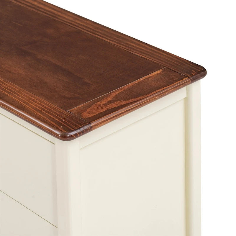 Cómoda moderna de madera para dormitorio con seis cajones y tiradores redondos
