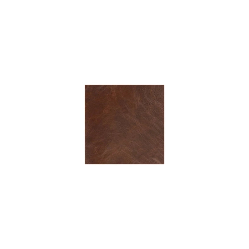 Sillón decorativo marrón de cuero sintético capitoné, sin brazos, con base metálica