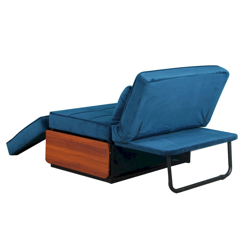 Pouf rectangulaire rembourré en flanellette capitonnée, bleu marine ou rose poudré