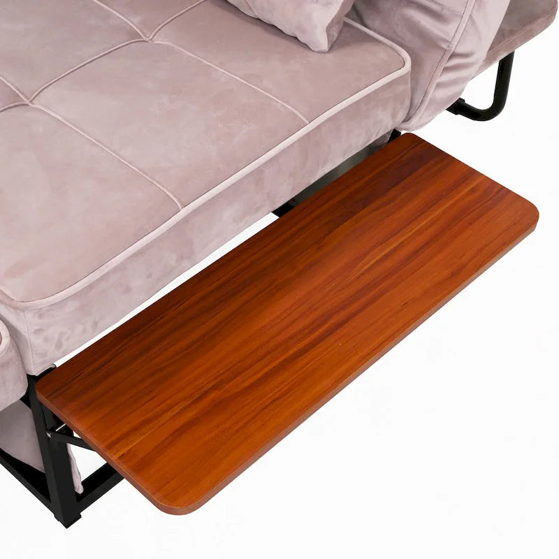 Pouf rectangulaire rembourré en flanellette capitonnée, bleu marine ou rose poudré