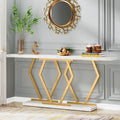 Mesa consola extralarga moderna para sofá de 70.9 pulgadas, con base de imitación de mármol, estructura dorada, para sala, entrada o pasillo