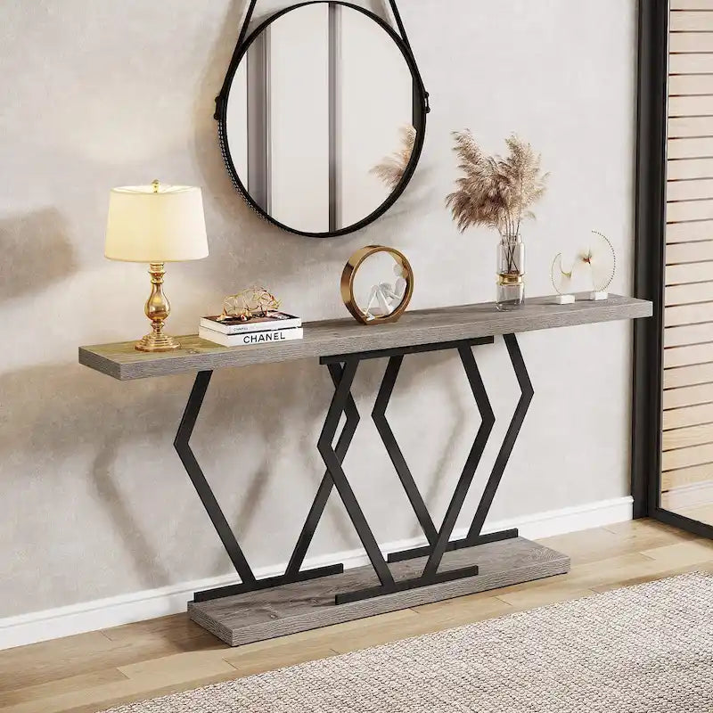 Mesa consola extralarga moderna para sofá de 70.9 pulgadas, con base de imitación de mármol, estructura dorada, para sala, entrada o pasillo