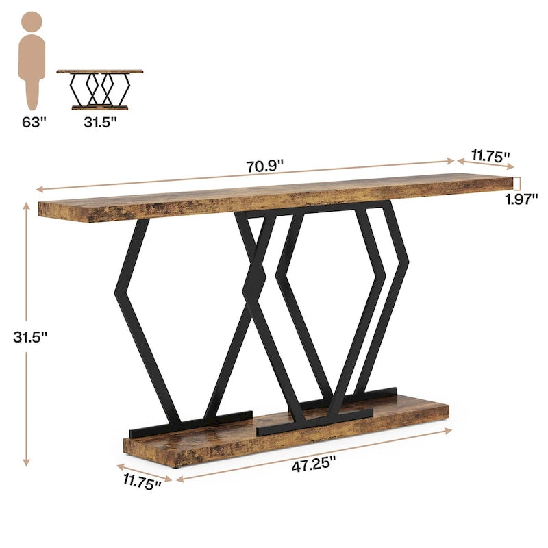 Mesa consola extralarga moderna para sofá de 70.9 pulgadas, con base de imitación de mármol, estructura dorada, para sala, entrada o pasillo
