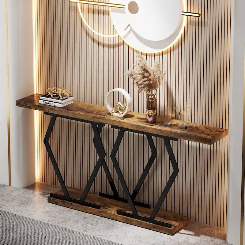 Mesa consola extralarga moderna para sofá de 70.9 pulgadas, con base de imitación de mármol, estructura dorada, para sala, entrada o pasillo
