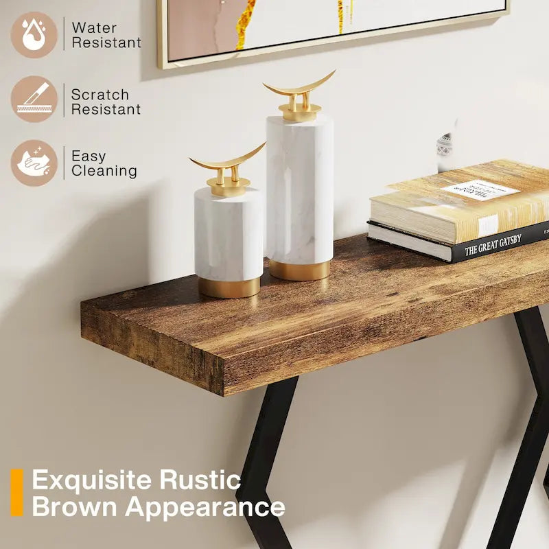 Mesa consola extralarga moderna para sofá de 70.9 pulgadas, con base de imitación de mármol, estructura dorada, para sala, entrada o pasillo