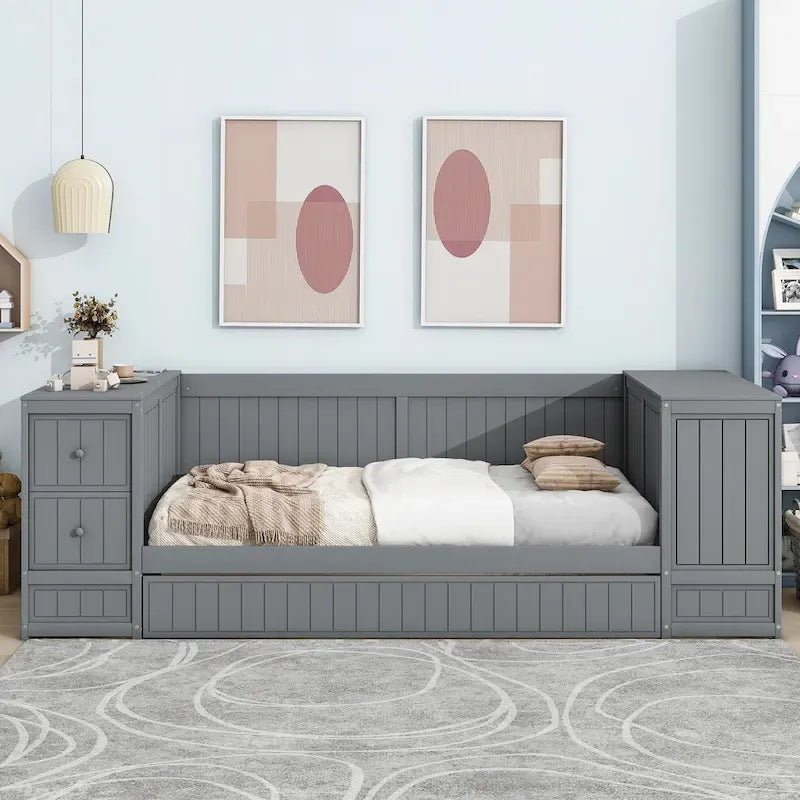 Twin Size Daybed with Storage Arms