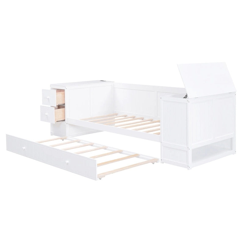Lit de repos une place avec accoudoirs de rangement