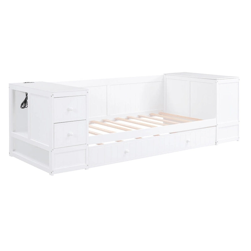 Lit de repos une place avec accoudoirs de rangement