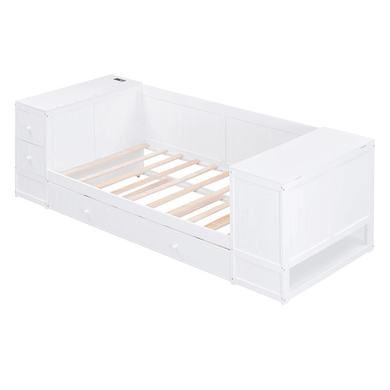 Lit de repos une place avec accoudoirs de rangement