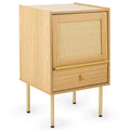 CO-Z Boho Rattan Nightstand End Table with Storage