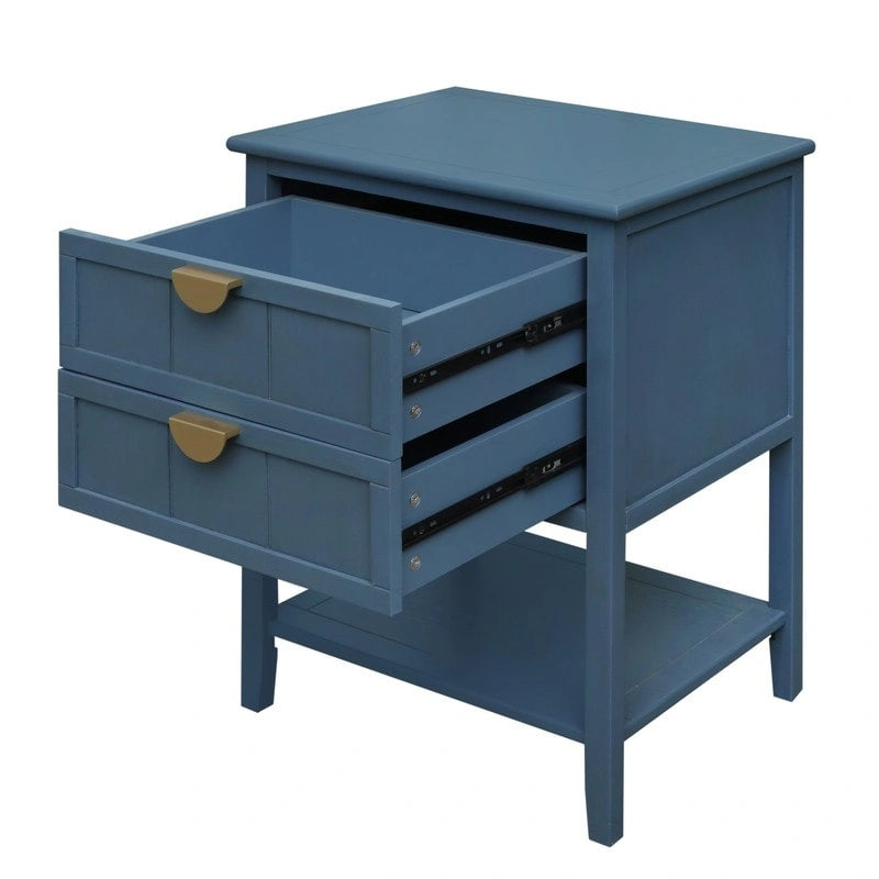 Mesa auxiliar de estilo americano con 2 cajones