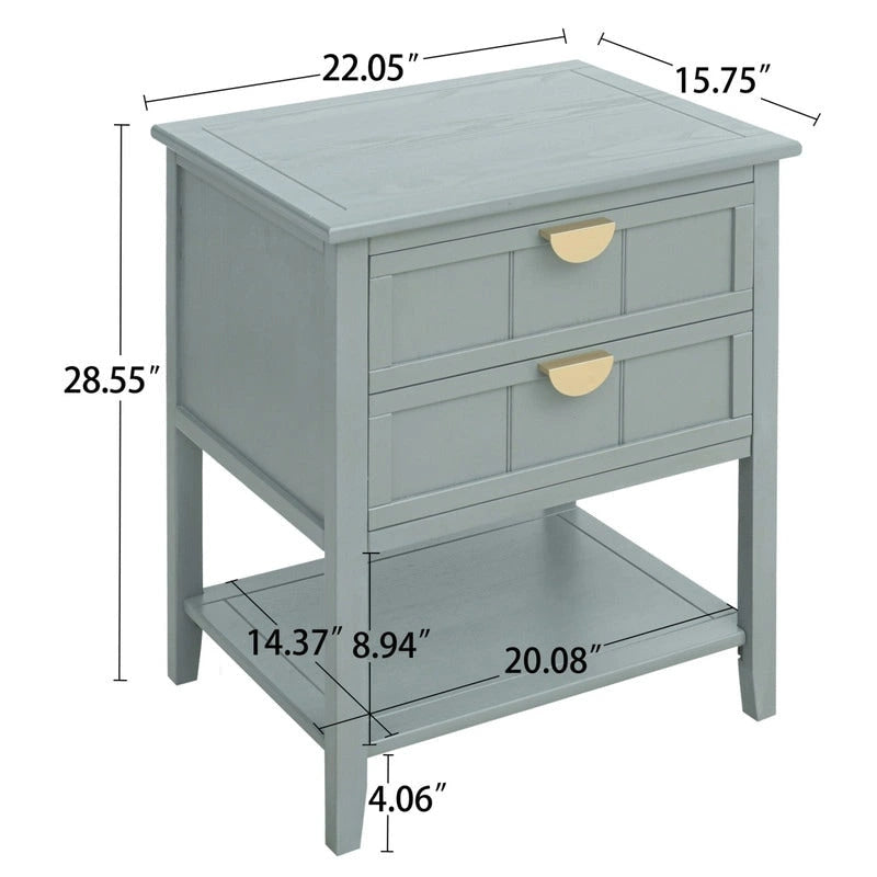 Mesa auxiliar de estilo americano con 2 cajones