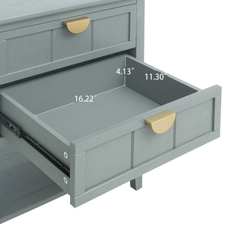 Mesa auxiliar de estilo americano con 2 cajones