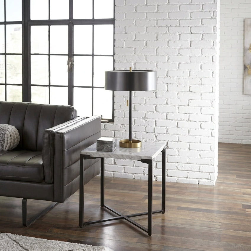 Saxon End Table in Matte Black